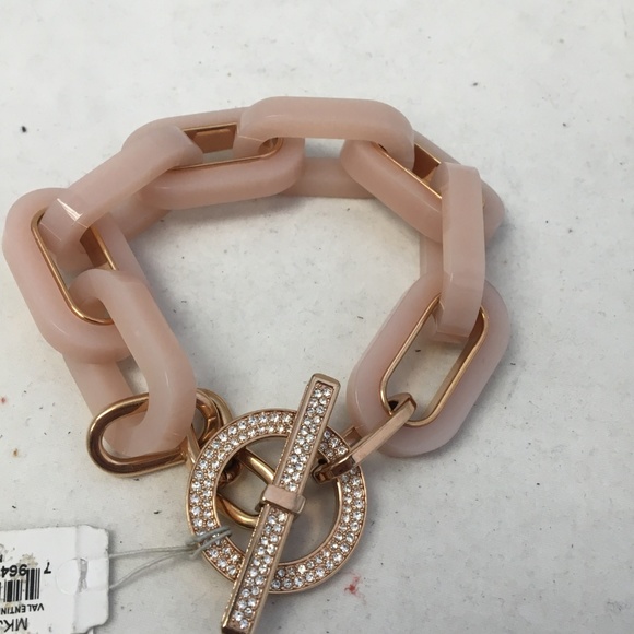 Michael Kors Rose Gold-Tone Pavé Toggle Bracelet - Picture 2 of 3